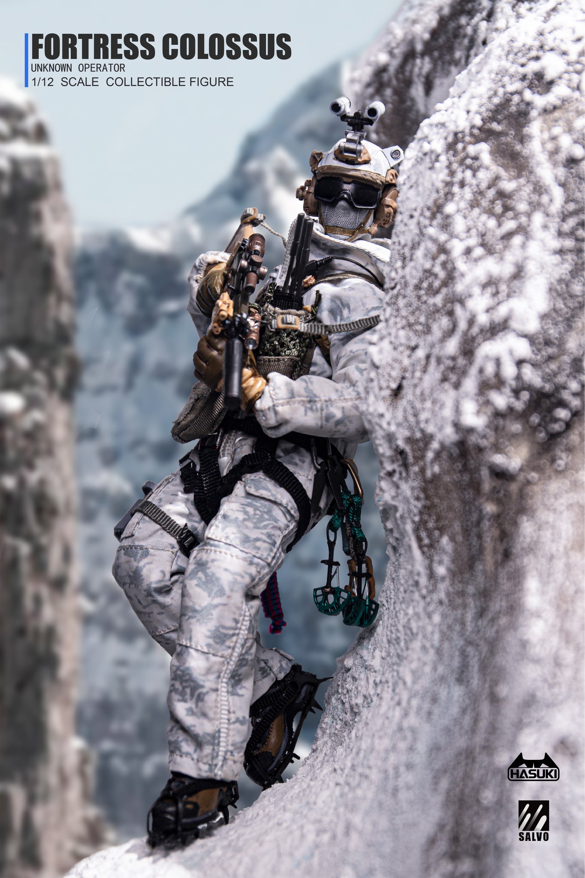 Close-up head sculpt and upper body — MPU5 radio, chest rig, and L7 jacket detail