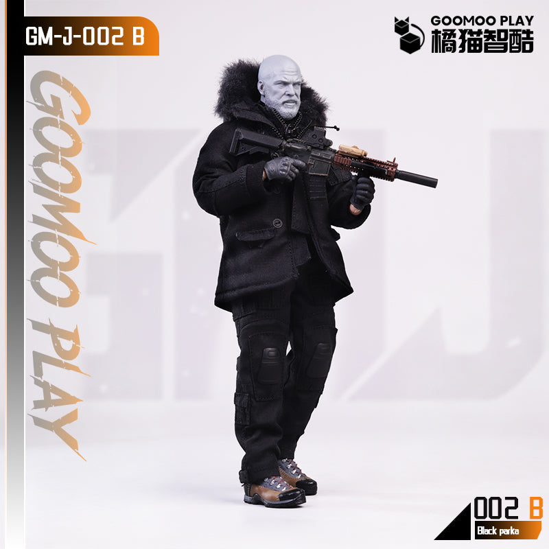 GOOMOO Black Parka & Low Profile Plate Carrier Set 1/12 Action Figure Outfit
