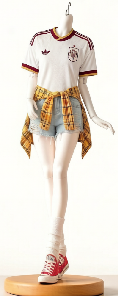 2026 Match-Day Blokecore Doll Light Blue Denim Shorts