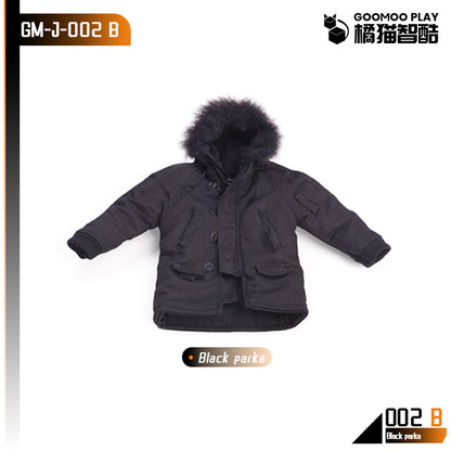 GOOMOO Black Parka & Low Profile Plate Carrier Set 1/12 Action Figure Outfit
